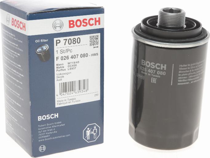 BOSCH F 026 407 080 - Filtru ulei aaoparts.ro