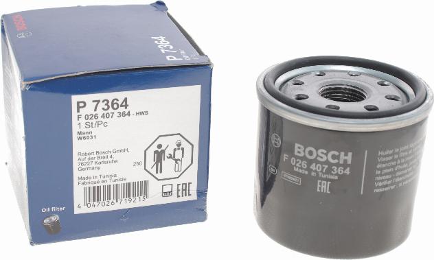 BOSCH F 026 407 364 - Filtru ulei aaoparts.ro