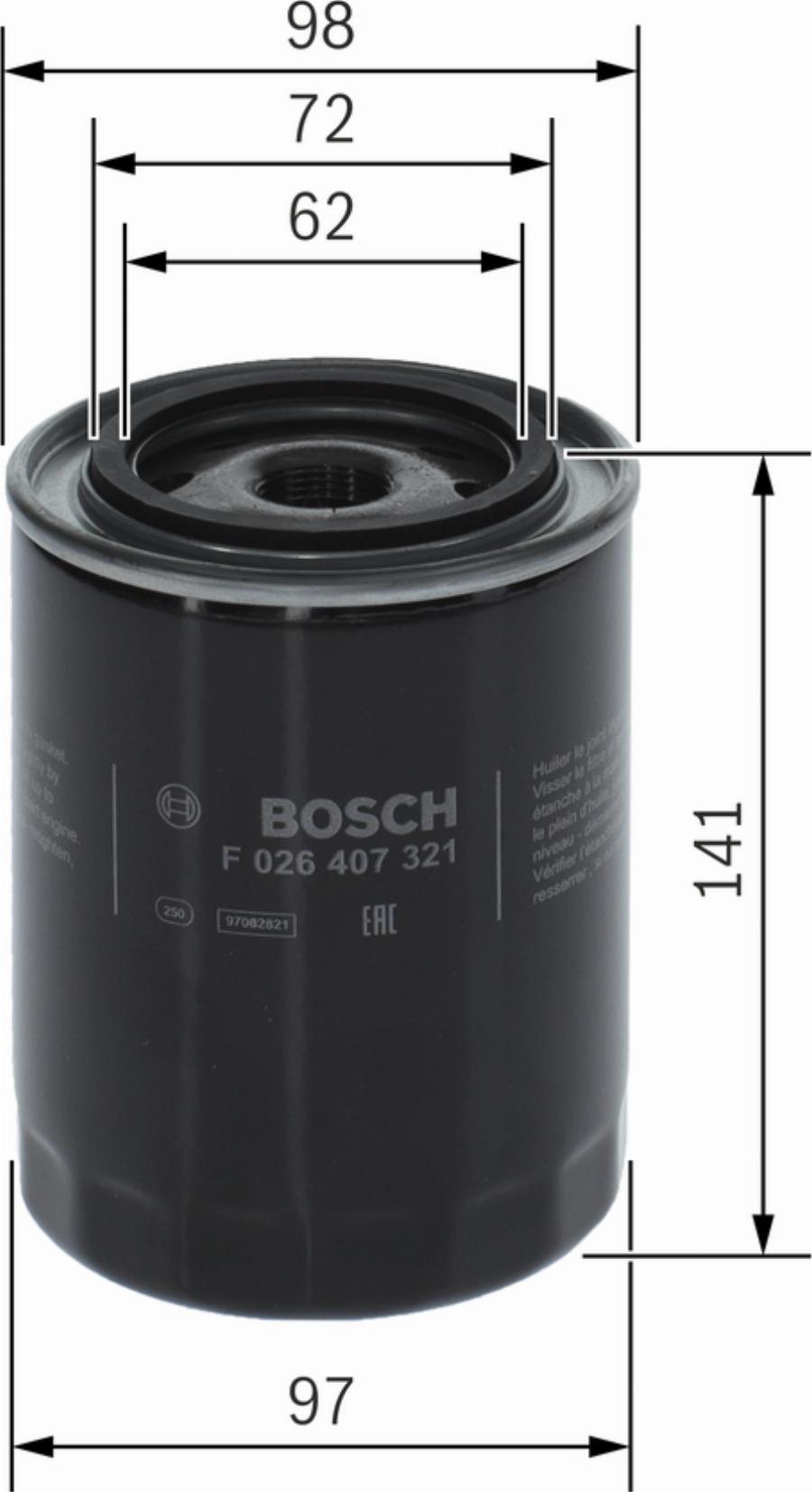 BOSCH F 026 407 321 - Filtru ulei aaoparts.ro