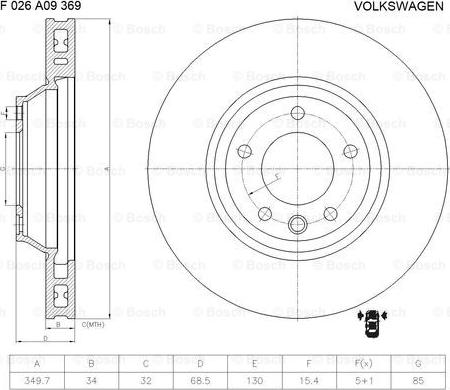 BOSCH F 026 A09 369 - Disc frana aaoparts.ro