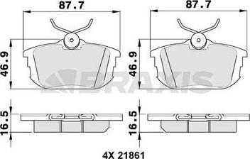 Braxis AA0093 - Set placute frana,frana disc aaoparts.ro