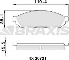 Braxis AA0348 - Set placute frana,frana disc aaoparts.ro