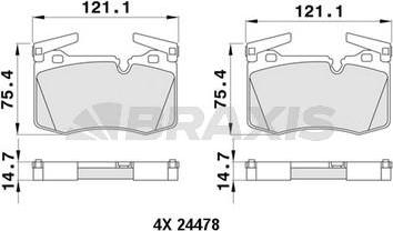 Braxis AA0386 - Set placute frana,frana disc aaoparts.ro