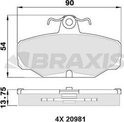 Braxis AA0325 - Set placute frana,frana disc aaoparts.ro