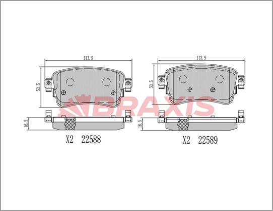 Braxis AA0708 - Set placute frana,frana disc aaoparts.ro