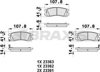 Braxis AB0460 - Set placute frana,frana disc aaoparts.ro