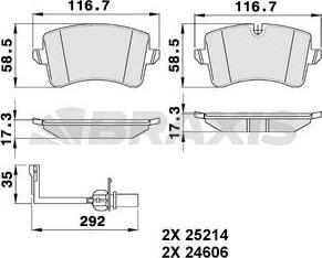 Braxis AB0484 - Set placute frana,frana disc aaoparts.ro