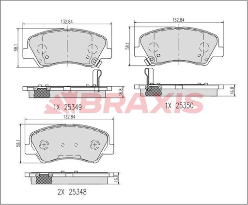 Braxis AB0639 - Set placute frana,frana disc aaoparts.ro