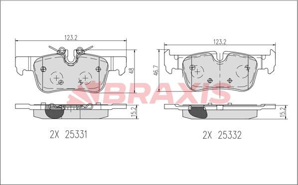 Braxis AB0636 - Set placute frana,frana disc aaoparts.ro