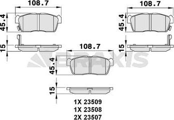 Braxis AB0095 - Set placute frana,frana disc aaoparts.ro