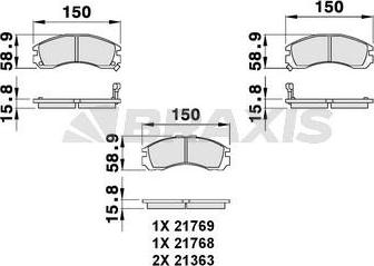 Braxis AB0090 - Set placute frana,frana disc aaoparts.ro