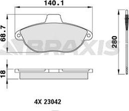 Braxis AB0064 - Set placute frana,frana disc aaoparts.ro