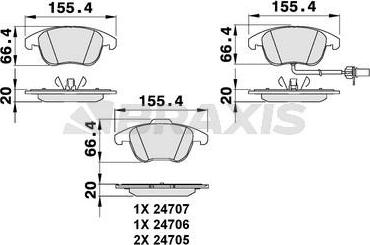 Braxis AB0067 - Set placute frana,frana disc aaoparts.ro