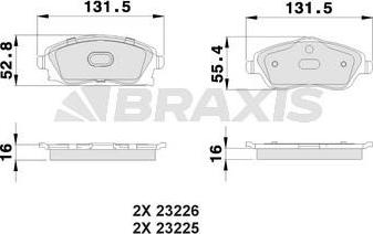 Braxis AB0007 - Set placute frana,frana disc aaoparts.ro