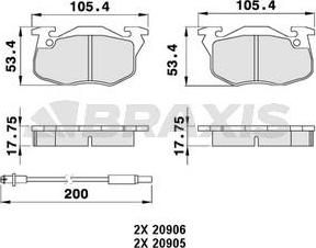 Braxis AB0011 - Set placute frana,frana disc aaoparts.ro