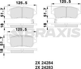 Braxis AB0017 - Set placute frana,frana disc aaoparts.ro