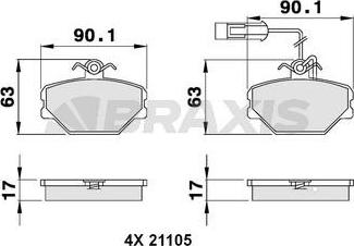 Braxis AB0088 - Set placute frana,frana disc aaoparts.ro