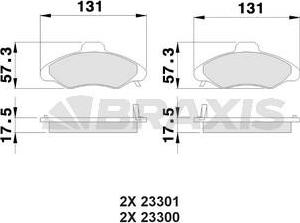 Braxis AB0033 - Set placute frana,frana disc aaoparts.ro
