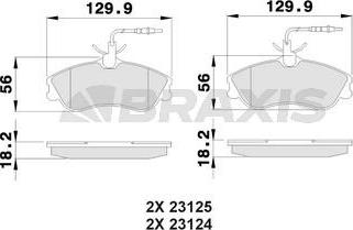 Braxis AB0020 - Set placute frana,frana disc aaoparts.ro