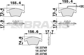 Braxis AB0148 - Set placute frana,frana disc aaoparts.ro