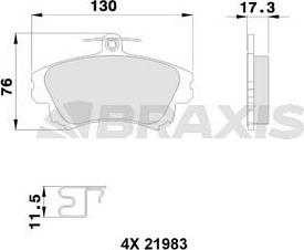 Braxis AB0112 - Set placute frana,frana disc aaoparts.ro
