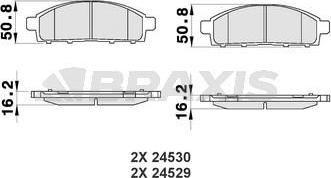 Braxis AB0187 - Set placute frana,frana disc aaoparts.ro