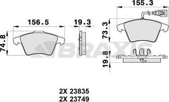 Braxis AB0353 - Set placute frana,frana disc aaoparts.ro