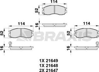 Braxis AB0324 - Set placute frana,frana disc aaoparts.ro