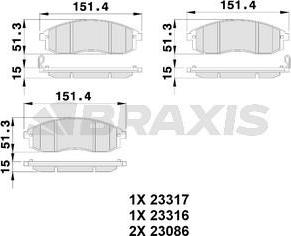 Braxis AB0243 - Set placute frana,frana disc aaoparts.ro