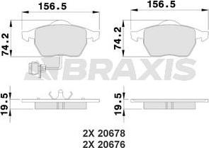 Braxis AB0208 - Set placute frana,frana disc aaoparts.ro