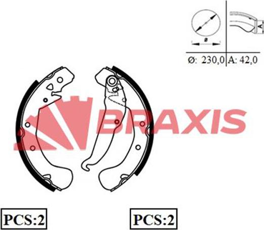 Braxis AC0057 - Set saboti frana aaoparts.ro