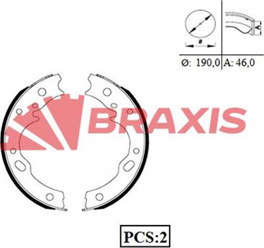 Braxis AC0067 - Set saboti frana, frana de mana aaoparts.ro