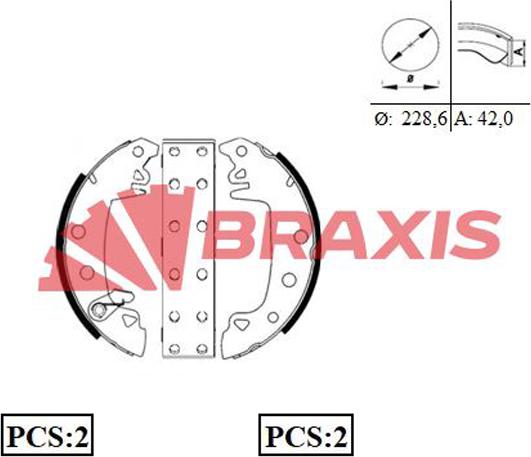 Braxis AC0002 - Set saboti frana aaoparts.ro