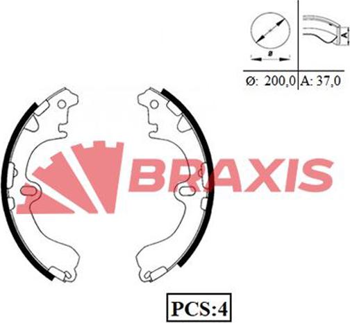 Braxis AC0024 - Set saboti frana aaoparts.ro