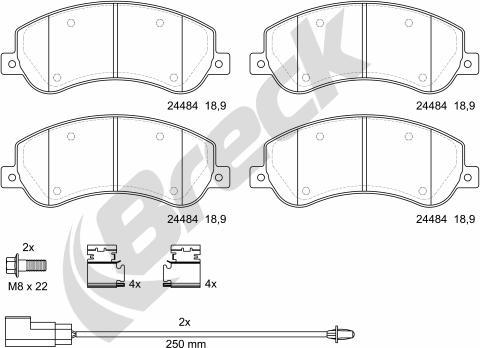 Breck 24484 00 703 10 - Set placute frana,frana disc aaoparts.ro