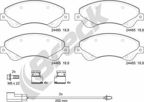 Breck 24485 00 703 10 - Set placute frana,frana disc aaoparts.ro