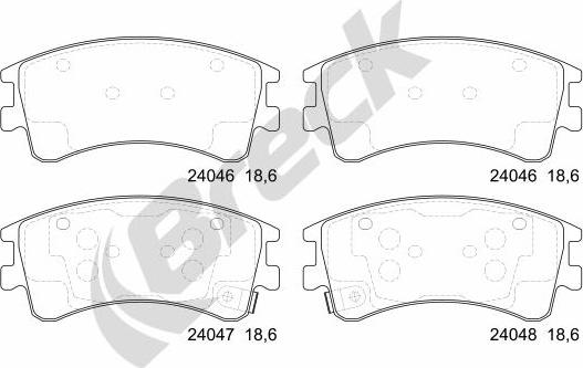 Breck 24046 00 701 10 - Set placute frana,frana disc aaoparts.ro