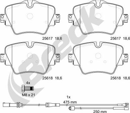 Breck 25617 00 701 00 - Set placute frana,frana disc aaoparts.ro