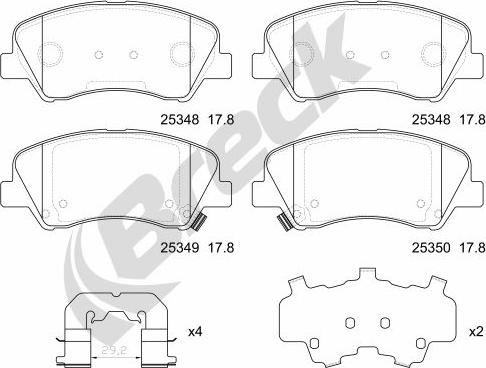 Breck 25348 00 701 00 - Set placute frana,frana disc aaoparts.ro