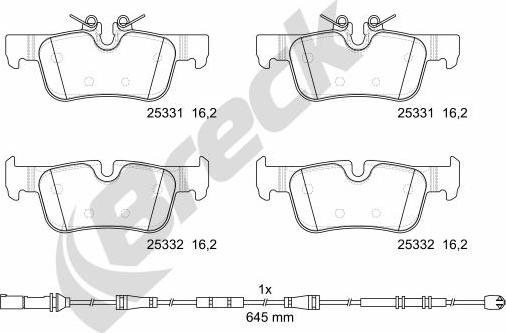 Breck 25331 00 704 00 - Set placute frana,frana disc aaoparts.ro