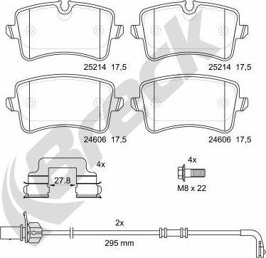 Breck 25214 00 554 00 - Set placute frana,frana disc aaoparts.ro