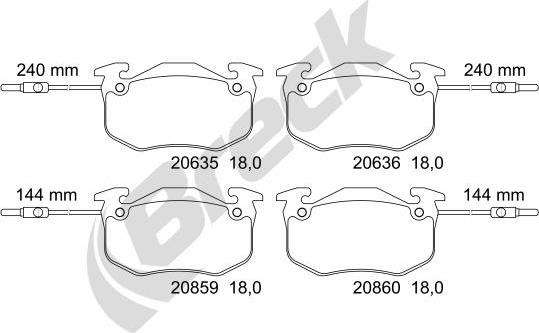 Breck 20635 00 702 10 - Set placute frana,frana disc aaoparts.ro