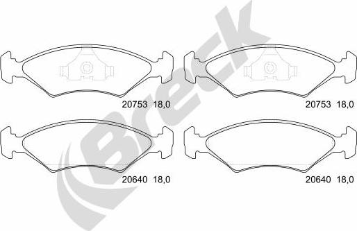 Breck 20753 00 701 00 - Set placute frana,frana disc aaoparts.ro