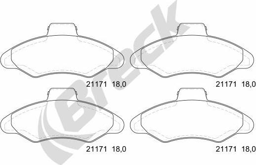 Breck 21171 00 702 00 - Set placute frana,frana disc aaoparts.ro