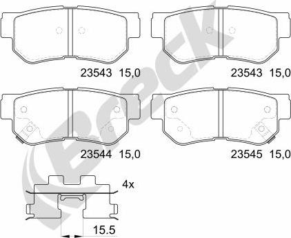 Breck 23543 00 704 10 - Set placute frana,frana disc aaoparts.ro