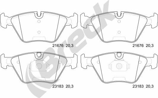 Breck 23183 00 701 00 - Set placute frana,frana disc aaoparts.ro