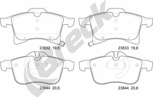 Breck 23832 00 702 10 - Set placute frana,frana disc aaoparts.ro