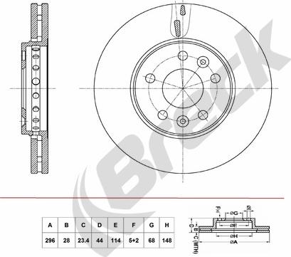 Breck BR 433 VA100 - Disc frana aaoparts.ro