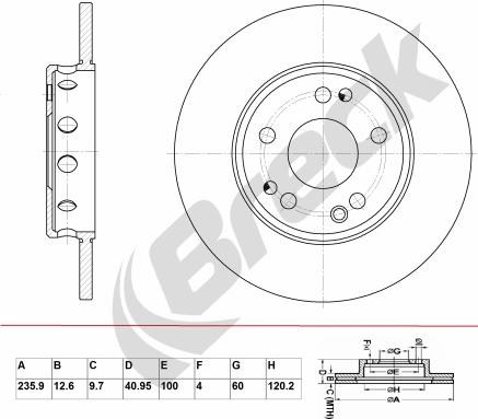 Breck BR 010 SA100 - Disc frana aaoparts.ro
