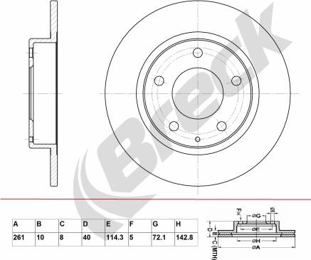 Breck BR 022 SA100 - Disc frana aaoparts.ro